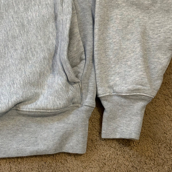 Vtg Champion Reverse Weave Womens Sweatshirt Gray Double Snap Collar Hooded M - Picture 5 of 12